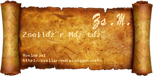 Zsellér Máté névjegykártya